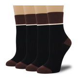 Women's Combed Cotton Crew Socks - Colorblock Stripes Fashion Ultra-Soft Cute Comfortable Casual Vintage Socks 4 Pairs…