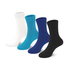 4-Pack Combed Cotton Kids Casual Socks Cool Crew Fashion Neon & Solid Colors Dress Socks Elastic Fit for Girls Boys…