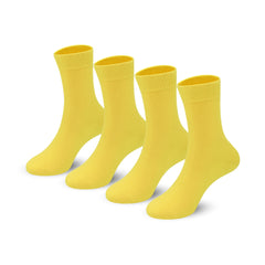 4-Pack Combed Cotton Kids Casual Socks Cool Crew Fashion Neon & Solid Colors Dress Socks Elastic Fit for Girls Boys…