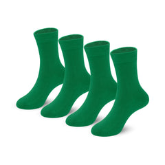 4-Pack Combed Cotton Kids Casual Socks Cool Crew Fashion Neon & Solid Colors Dress Socks Elastic Fit for Girls Boys…