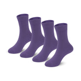 4-Pack Combed Cotton Kids Casual Socks Cool Crew Fashion Neon & Solid Colors Dress Socks Elastic Fit for Girls Boys…