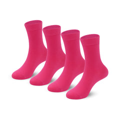 4-Pack Combed Cotton Kids Casual Socks Cool Crew Fashion Neon & Solid Colors Dress Socks Elastic Fit for Girls Boys…