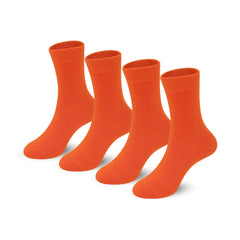 4-Pack Combed Cotton Kids Casual Socks Cool Crew Fashion Neon & Solid Colors Dress Socks Elastic Fit for Girls Boys…