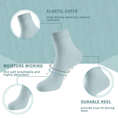 Women Thin Socks Rayon Viscose Bamboo Ankle Silky Quarter Anti Odor Casual Summer Socks 6 Pairs…