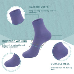 Women Thin Socks Rayon Viscose Bamboo Ankle Silky Quarter Anti Odor Casual Summer Socks 6 Pairs…