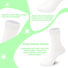 4-Pack Combed Cotton Kids Casual Socks Cool Crew Fashion Neon & Solid Colors Dress Socks Elastic Fit for Girls Boys…