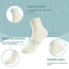 Women Thin Socks Rayon Viscose Bamboo Ankle Silky Quarter Anti Odor Casual Summer Socks 6 Pairs…