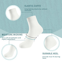 Women Thin Socks Rayon Viscose Bamboo Ankle Silky Quarter Anti Odor Casual Summer Socks 6 Pairs…