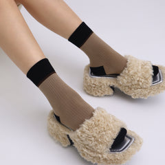 Women's Combed Cotton Crew Socks - Colorblock Stripes Fashion Ultra-Soft Cute Comfortable Casual Vintage Socks 4 Pairs…