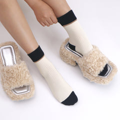 Women's Combed Cotton Crew Socks - Colorblock Stripes Fashion Ultra-Soft Cute Comfortable Casual Vintage Socks 4 Pairs…