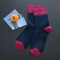 Women's Combed Cotton Crew Socks - Colorblock Stripes Fashion Ultra-Soft Cute Comfortable Casual Vintage Socks 4 Pairs…