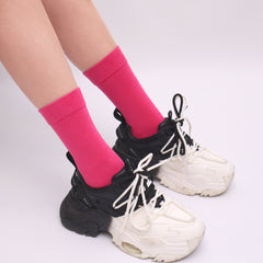 4-Pack Combed Cotton Kids Casual Socks Cool Crew Fashion Neon & Solid Colors Dress Socks Elastic Fit for Girls Boys…