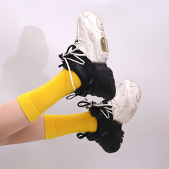 4-Pack Combed Cotton Kids Casual Socks Cool Crew Fashion Neon & Solid Colors Dress Socks Elastic Fit for Girls Boys…