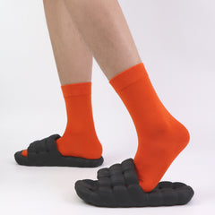 Men's Colorful Combed Cotton Crew Socks – Dress Neon Vivid Color Crazy Fashion Socks 4-PACK