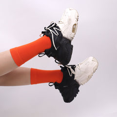 4-Pack Combed Cotton Kids Casual Socks Cool Crew Fashion Neon & Solid Colors Dress Socks Elastic Fit for Girls Boys…