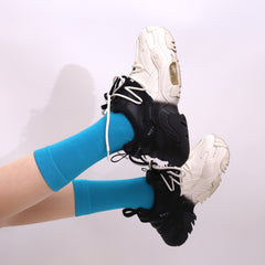 4-Pack Combed Cotton Kids Casual Socks Cool Crew Fashion Neon & Solid Colors Dress Socks Elastic Fit for Girls Boys…