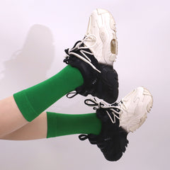 4-Pack Combed Cotton Kids Casual Socks Cool Crew Fashion Neon & Solid Colors Dress Socks Elastic Fit for Girls Boys…