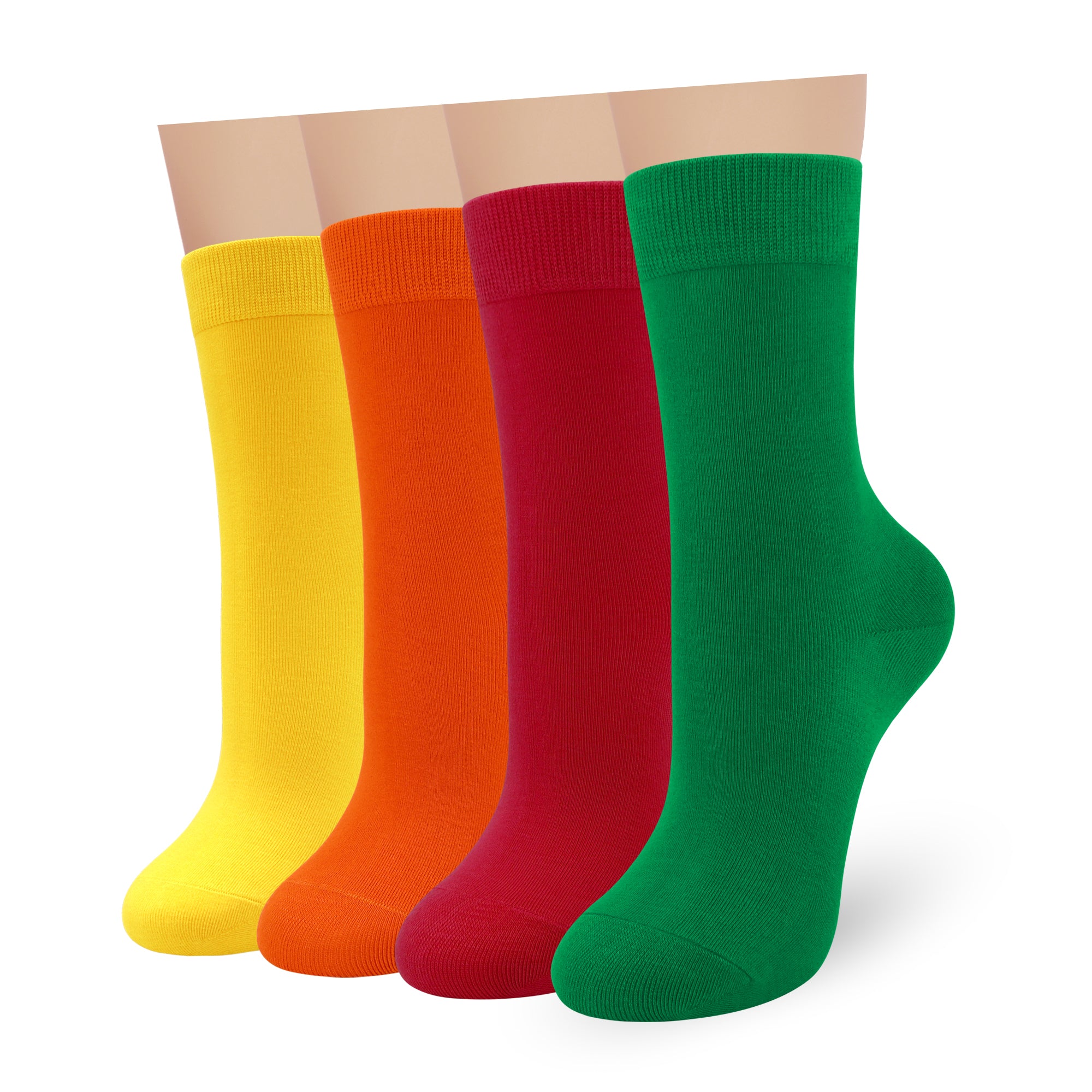 Womens Combed Cotton Color Thin socks - Breathable Soft Crew Casual Socks Comfort Gift 4 Pairs…