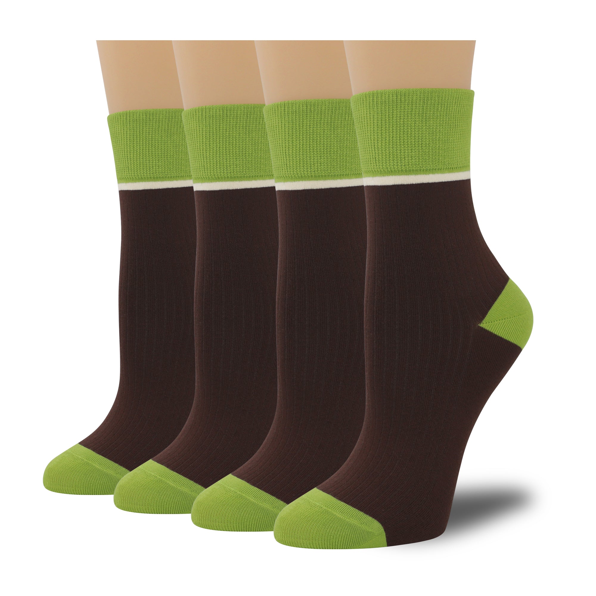 Women's Combed Cotton Crew Socks - Colorblock Stripes Fashion Ultra-Soft Cute Comfortable Casual Vintage Socks 4 Pairs…