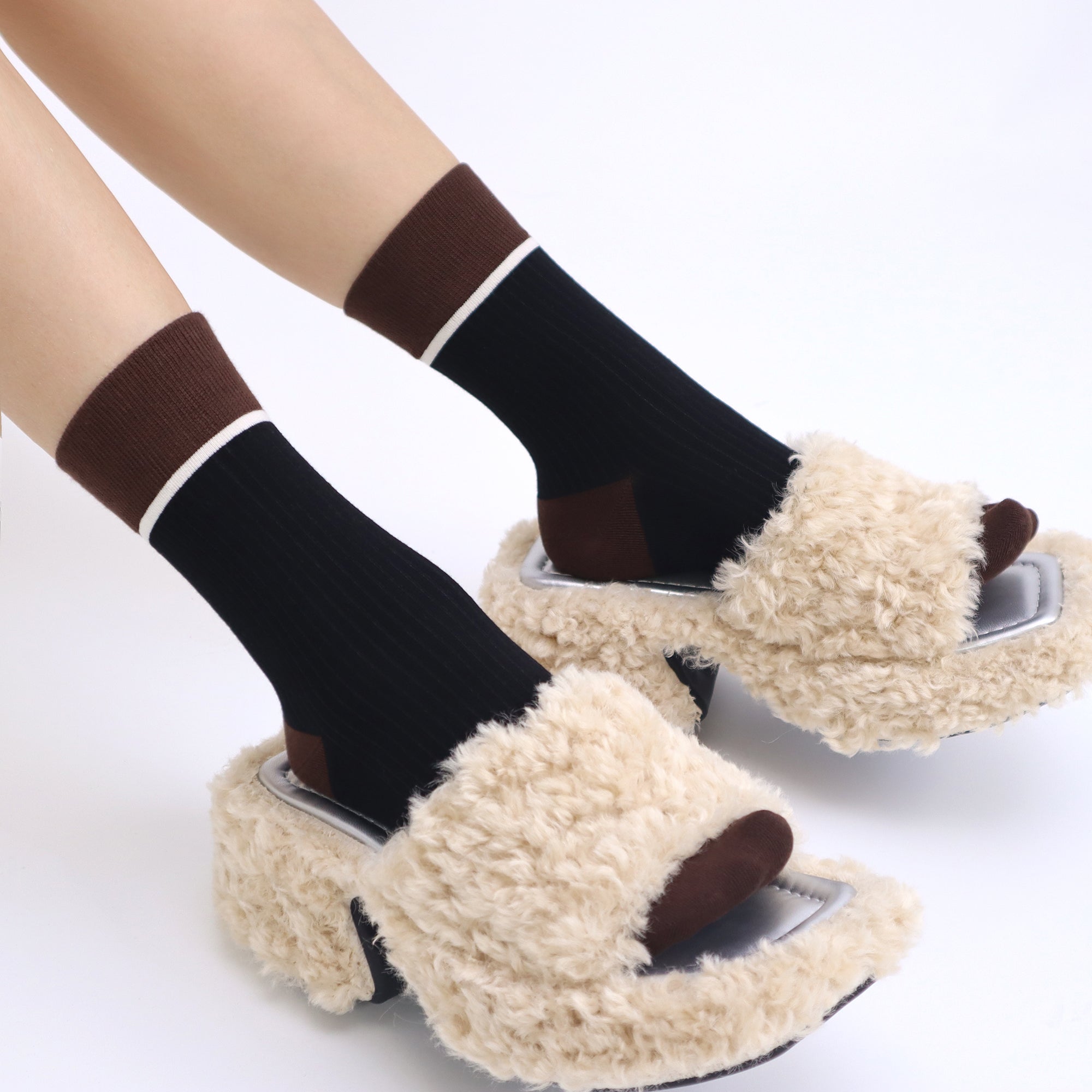 Women's Combed Cotton Crew Socks - Colorblock Stripes Fashion Ultra-Soft Cute Comfortable Casual Vintage Socks 4 Pairs…