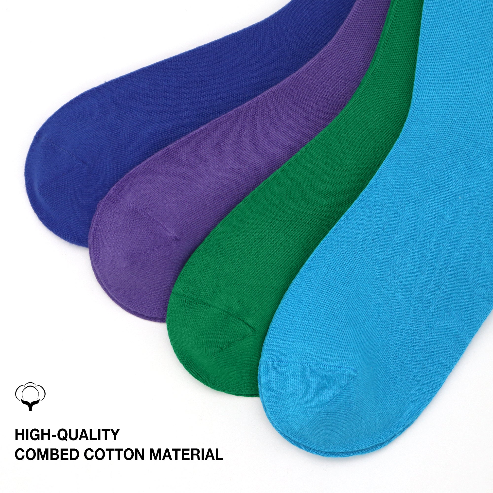 Men's Colorful Combed Cotton Crew Socks – Dress Neon Vivid Color Crazy Fashion Socks 4-PACK