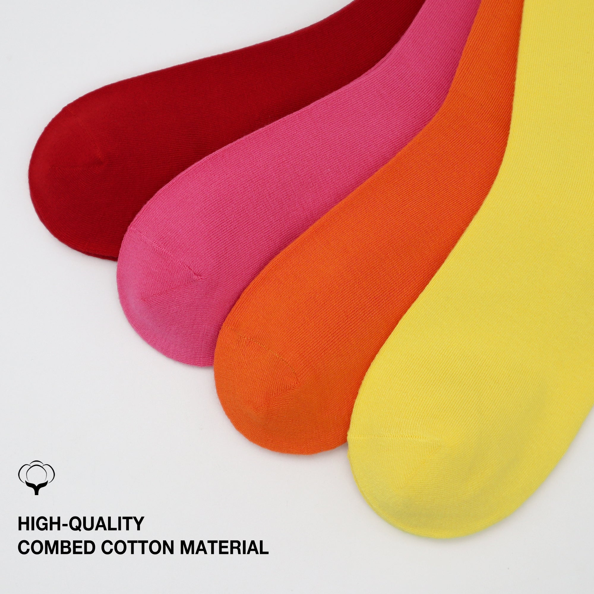 Men's Colorful Combed Cotton Crew Socks – Dress Neon Vivid Color Crazy Fashion Socks 4-PACK