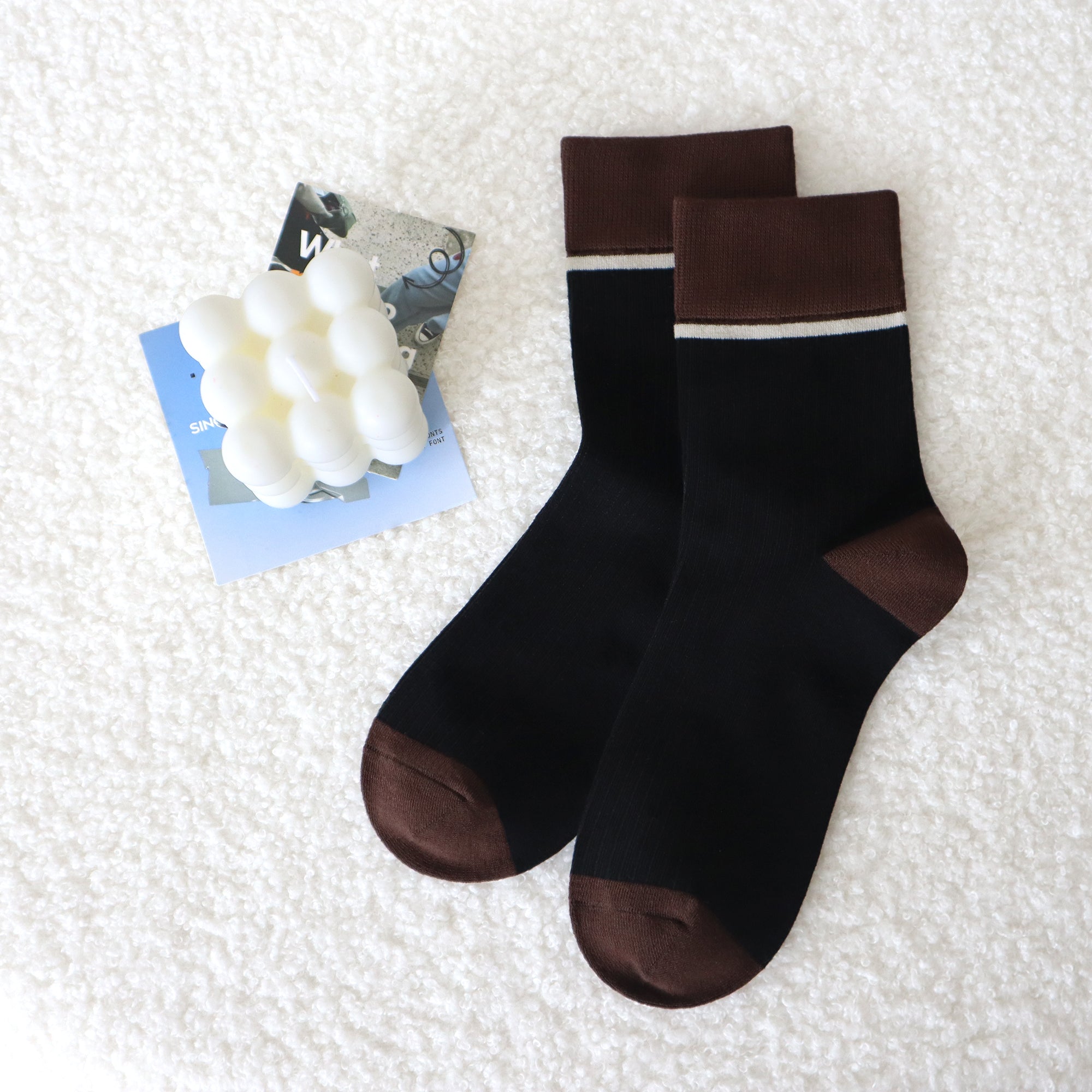 Women's Combed Cotton Crew Socks - Colorblock Stripes Fashion Ultra-Soft Cute Comfortable Casual Vintage Socks 4 Pairs…
