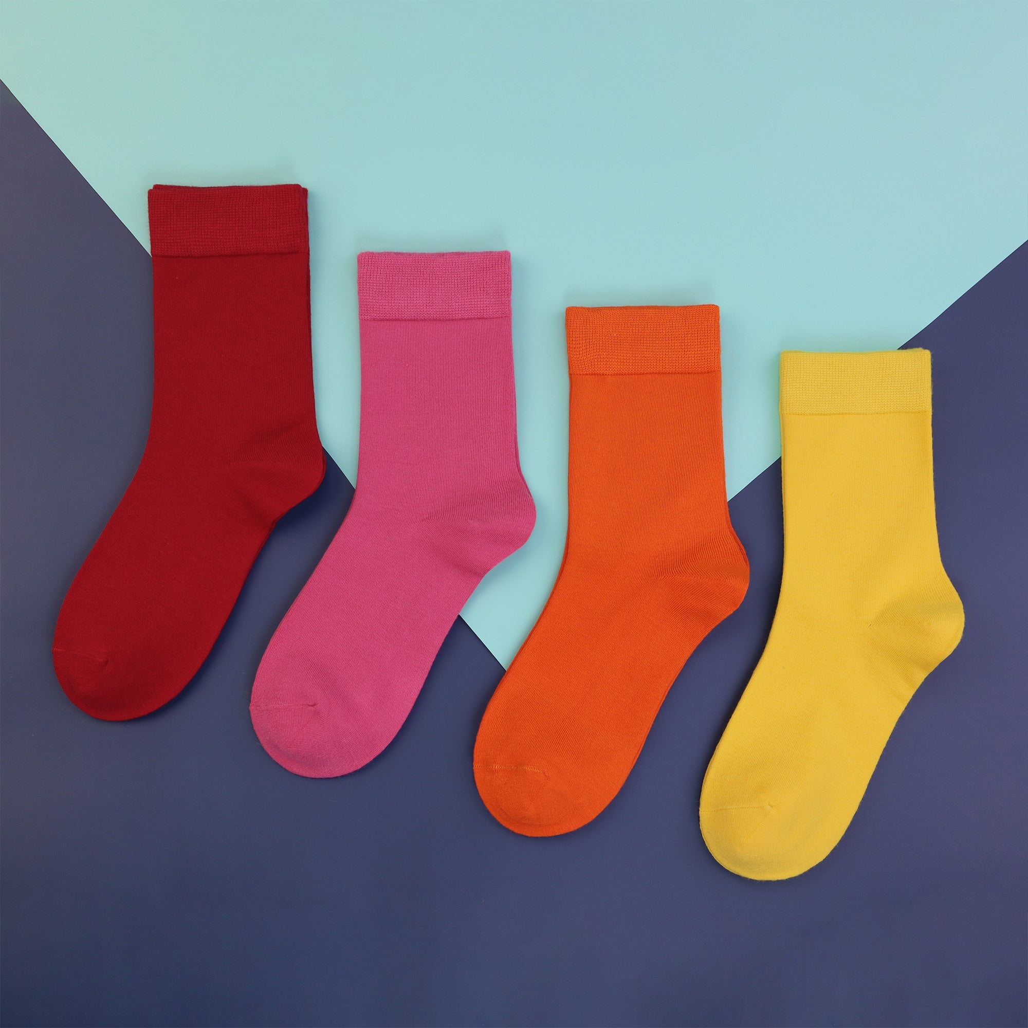 Men's Colorful Combed Cotton Crew Socks – Dress Neon Vivid Color Crazy Fashion Socks 4-PACK